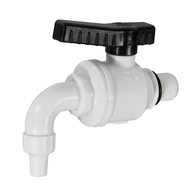 Globe valve PP ø 12 mm white